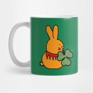 Cute Bunny Rabbit with Shamrock for St Patricks Day Mug